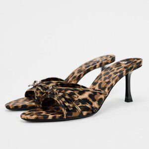 ZARA Animal Print Heeled Sandals 38